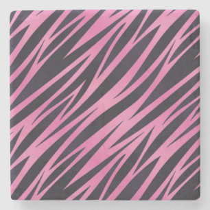 Rosa Zebra-Streifen-Hintergrund Steinuntersetzer