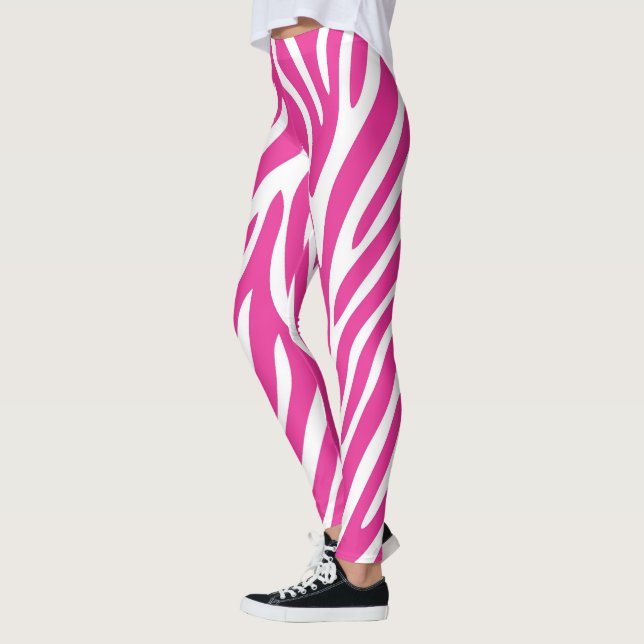 Rosa Zebra Streifen Leggings (Links)