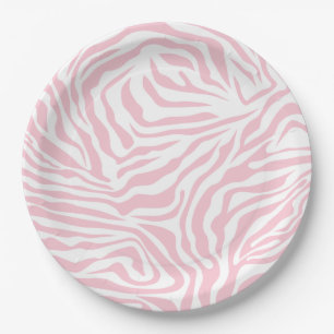 Rosa Zebra Streifen Wild Animal Print Zebra Muster Pappteller