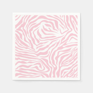 Rosa Zebra Streifen Wild Animal Print Zebra Muster Serviette