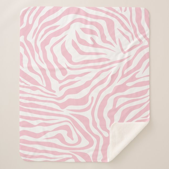 Rosa Zebra Streifen Wild Animal Print Zebra Muster Sherpadecke (Vorderseite)