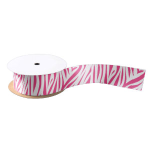 Rosa Zebra-Tierdruck Satinband