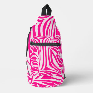Rosa Zebradruck Crossbody Bag