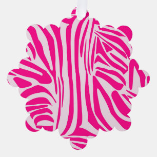 Rosa Zebramuster Ornament Karte