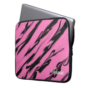 Rosa Zebrastreifen Laptopschutzhülle