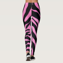 Rosa Zebrastreifen-Leggings – Kühner Tierdruck