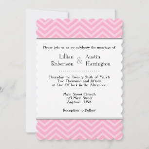 Rosa Zickzack Einladungen für Hochzeiten