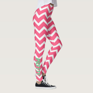 Rosa Zickzack Leggings