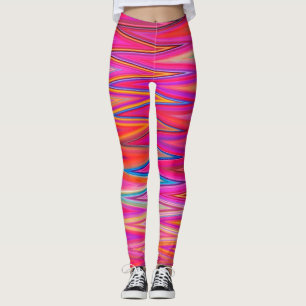 Rosa Zickzack Leggings