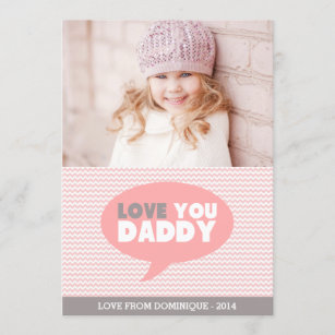Rosa Zickzack Liebe Sie Papa   Vatertagskarte Karte