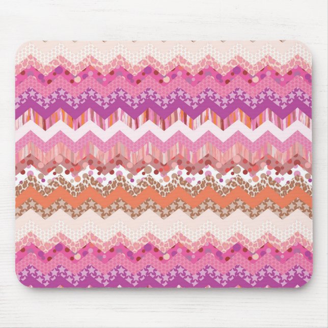 Rosa Zickzack Mousepad (Vorne)
