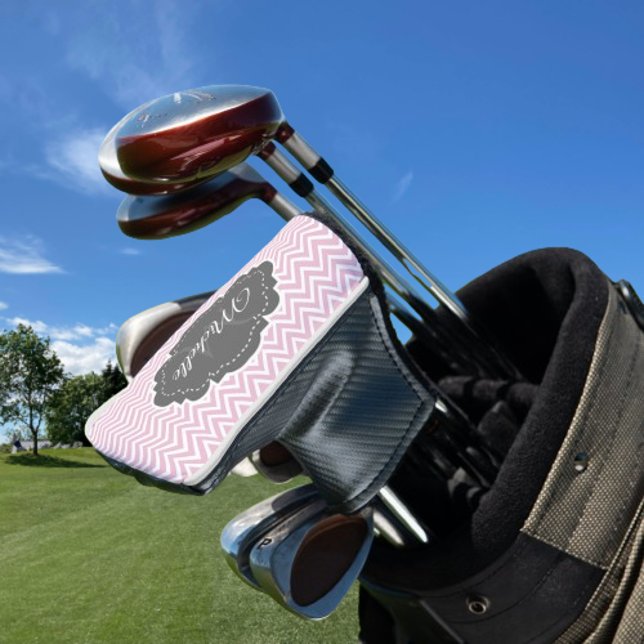 Rosa Zickzack Personalisierte Golf Head Cover Golf Headcover (Pink Chevron Personalized Golf Head Cover)