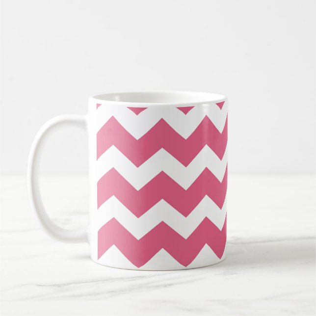 Rosa Zickzack Zickzack-Muster Moderner Trend Kaffeetasse (Links)