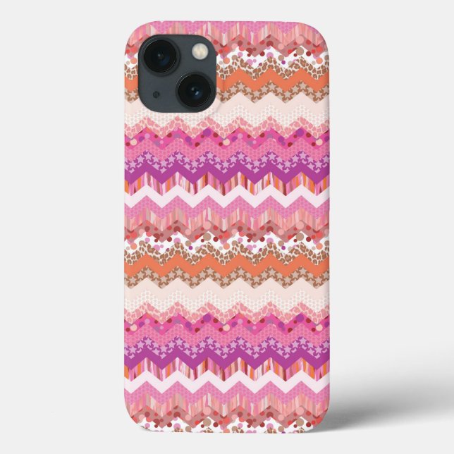 Rosa Zickzackhintergrund Case-Mate iPhone Hülle (Rückseite)