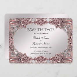 Rosa Zierarbeit Save the Date
