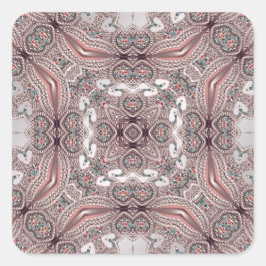 Rosa Zieraufkleber Quadratischer Aufkleber