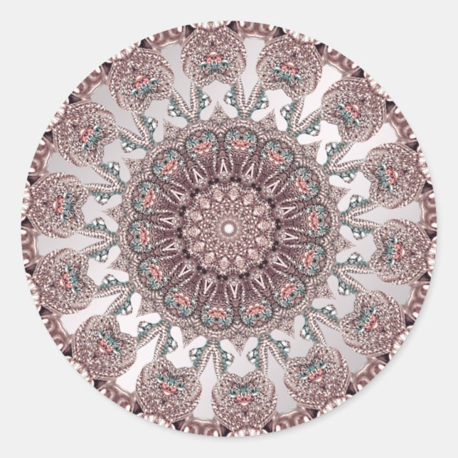 Rosa Zieraufkleber Runder Aufkleber (Vorderseite)