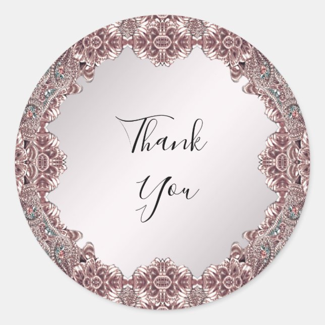 Rosa Zieraufkleber Runder Aufkleber (Vorderseite)