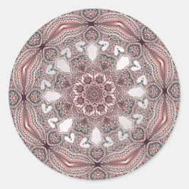 Rosa Zieraufkleber Runder Aufkleber