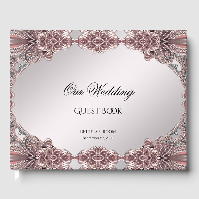 Rosa Zierbuch Gästebuch (Vorderseite)