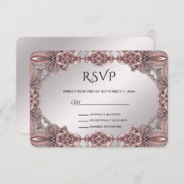Rosa Zierkarte RSVP Karte