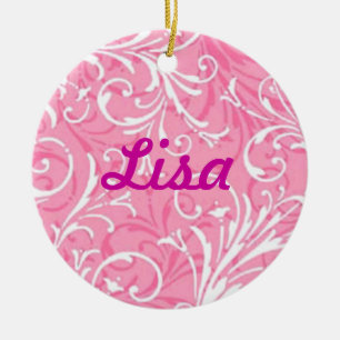 Rosa Ziername Ornament