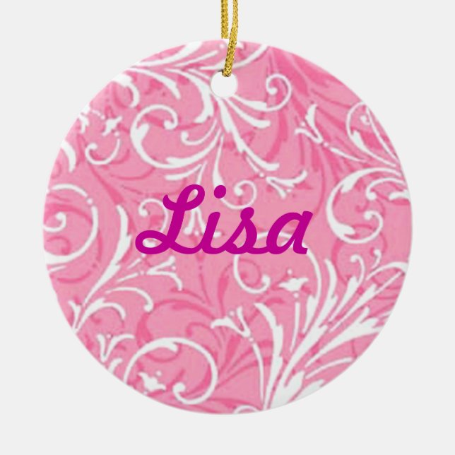 Rosa Ziername Ornament (Vorne)