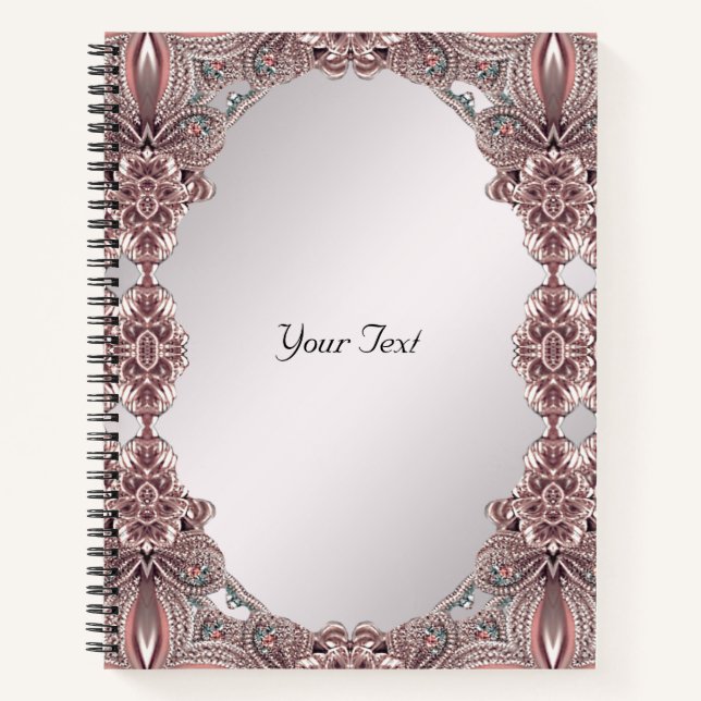 Rosa ZierNotebook Notizbuch (Vorderseite)