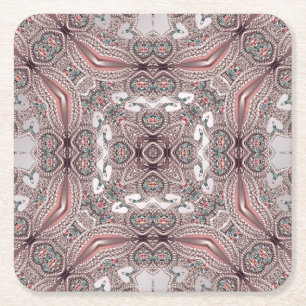 Rosa Zierpapier-Untersetzer Rechteckiger Pappuntersetzer