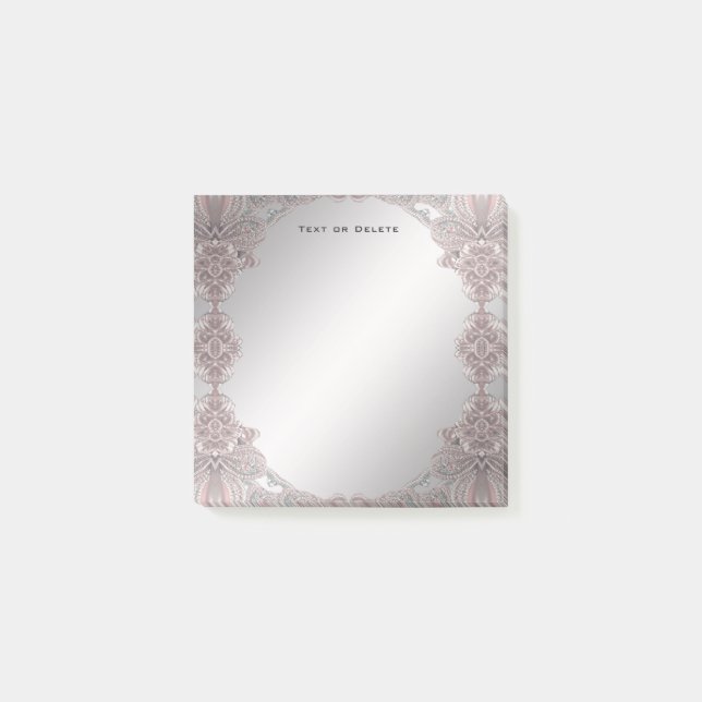 Rosa Zierposten Hinweise Post-it Klebezettel (Vorderseite)