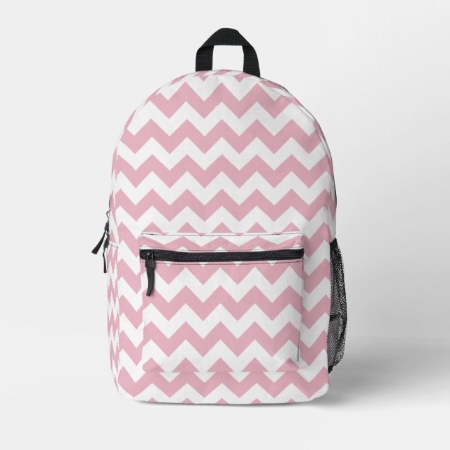 Rosa Zigzag, rosa Zickzack, geometrisches Muster Bedruckter Rucksack (Vorderseite)