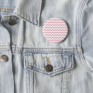 Rosa Zigzag, rosa Zickzack, geometrisches Muster Button