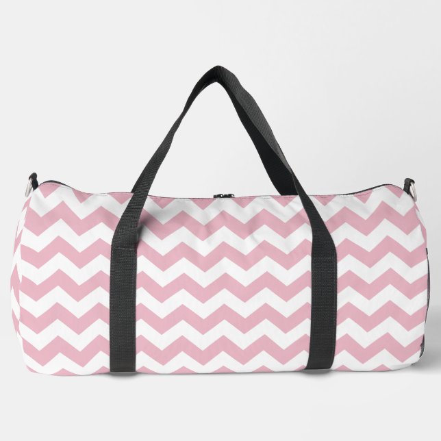 Rosa Zigzag, rosa Zickzack, geometrisches Muster Duffle Bag (Vorderseite)