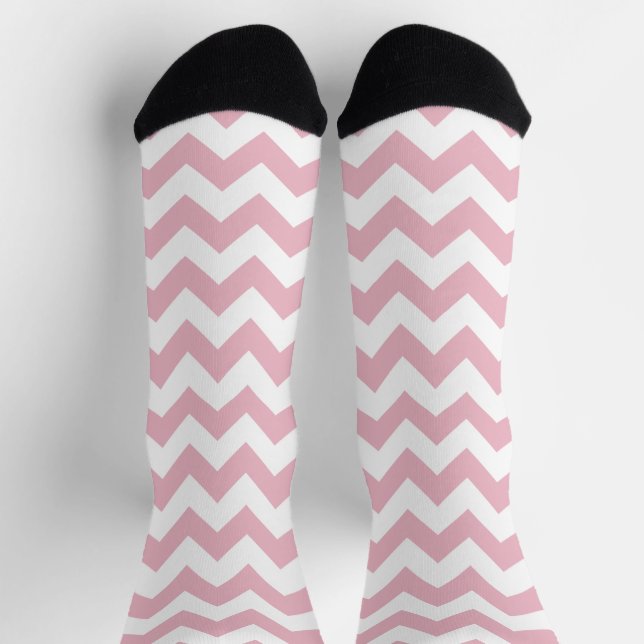 Rosa Zigzag, rosa Zickzack, geometrisches Muster Socken (Oben)