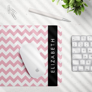 Rosa Zigzag, rosa Zickzack, Wellenmuster, Ihr Name Mousepad
