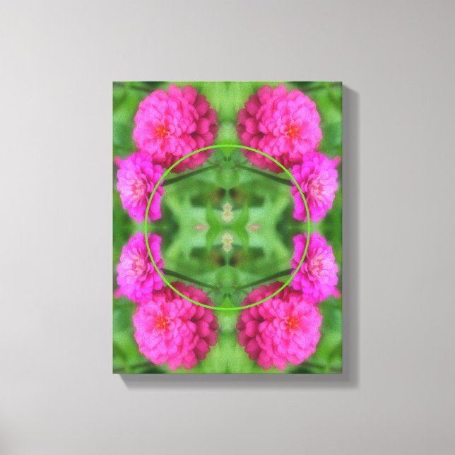 Rosa Zinnia-Blume kreieren Ihr eigenes Foto Leinwanddruck (Vorderseite)