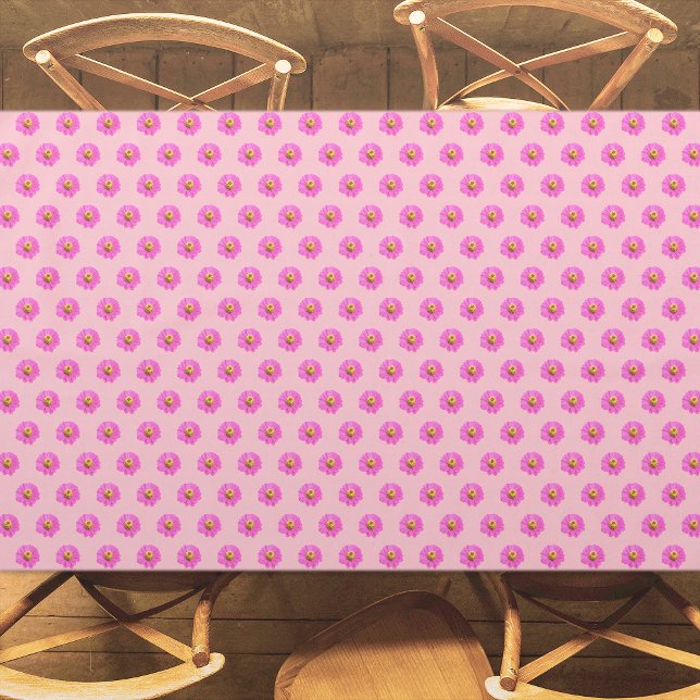 Rosa Zinnia Blume Nahtloses Muster auf Tablette Tischdecke (Pink Zinnia flower seamless pattern on tablecloth)