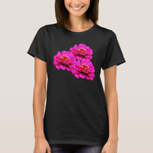 Rosa Zinnia Blume Natur T-Shirt