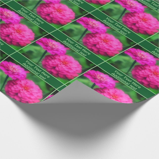 Rosa Zinnia-Blume Personalisiert Geschenkpapier (Ecke)