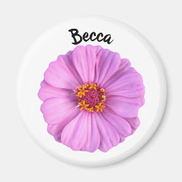 Rosa Zinnia Blume Personalisiert Magnet
