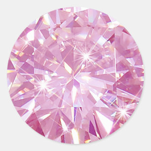 Rosa Zirkon-Edelstein-Einladungsumschlag-Geschenkv Runder Aufkleber