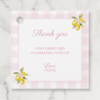 Rosa Zitronen-Babyparty-Geschenkanhänger Geschenkanhänger