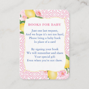 Rosa Zitronen Bringen Eine Bücher-Baby-Party Begleitkarte
