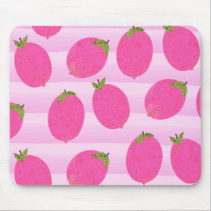 Rosa Zitronen Limonade Sommer Frucht Aquarell Mousepad
