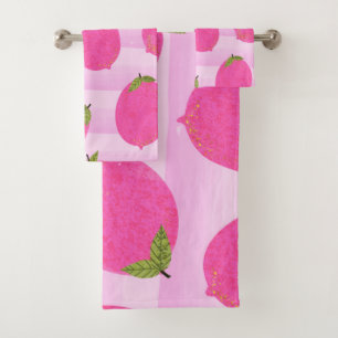 Rosa Zitronen Limonade Sommer Frucht Spaß Badhandtuch Set