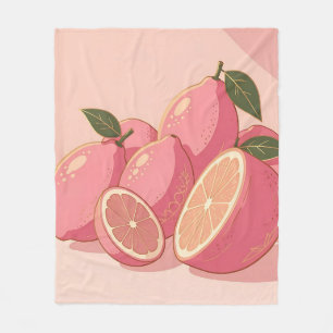 Rosa Zitronen Moderne Weibliche Zitrusfrüchte Fleecedecke