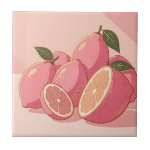 Rosa Zitronen Moderne Weibliche Zitrusfrüchte Fliese