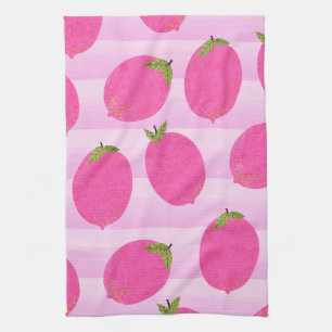 Rosa Zitronen Sommer Obst Aquarell Spaß Hell Küchentuch