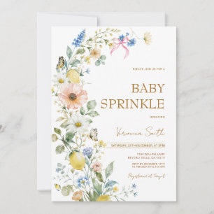 Rosa Zitronen-Zitrus-Baby-Sprinkle-Einladung Einladung