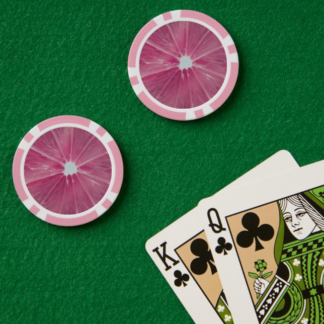 Rosa Zitrusfrüchte Pokerchips (Pokertisch (doppelt))